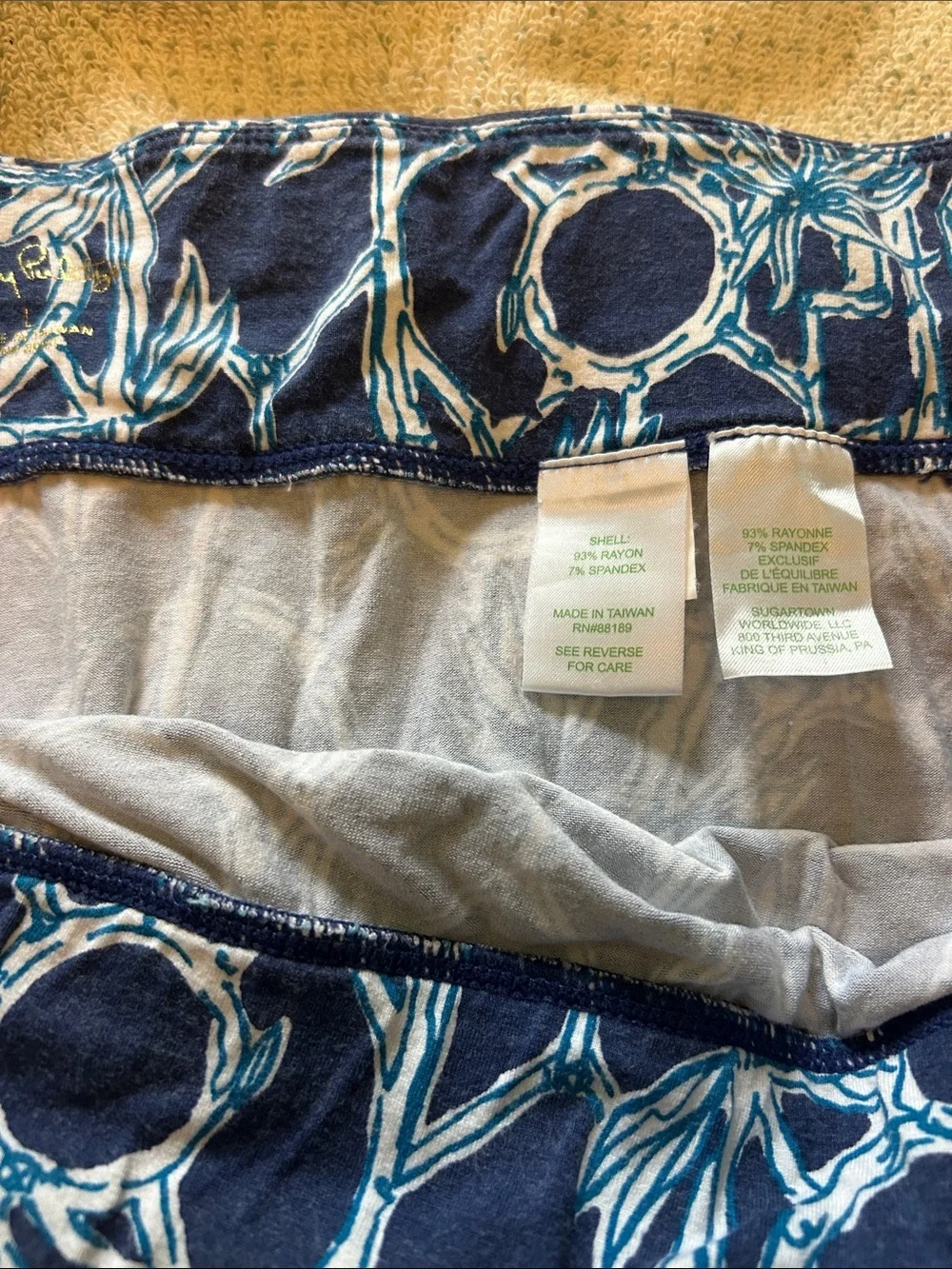 Lilly Pulitzer Navy Floral Chain-Print Mini Skirt Sz L